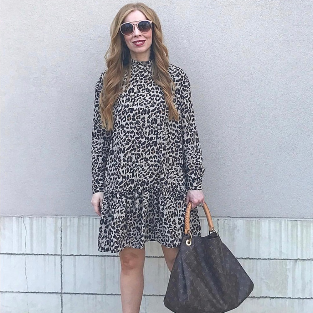 ASOS leopard print shirt dress size small